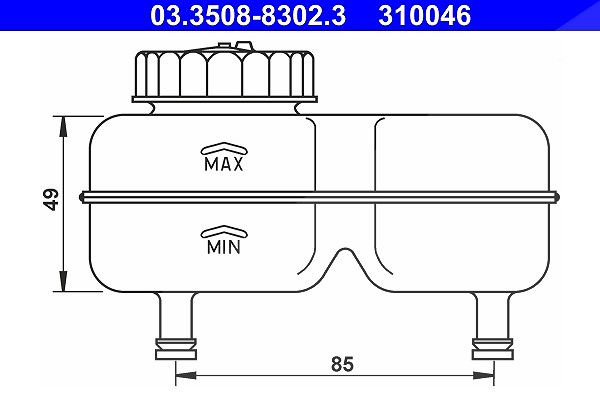 Ate Ausgleichsbehälter, Bremsflüssigkeit [Hersteller-Nr. 03.3508-8302.3] für Opel, Vauxhall