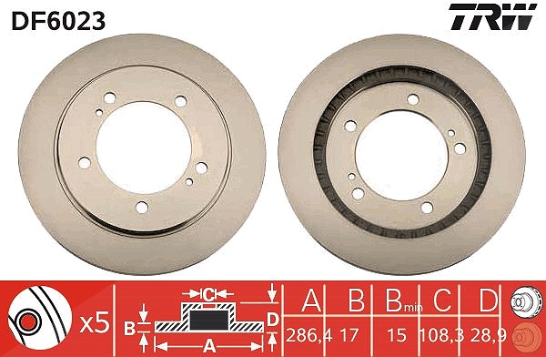 Trw Bremsscheibe [Hersteller-Nr. DF6023] für Suzuki