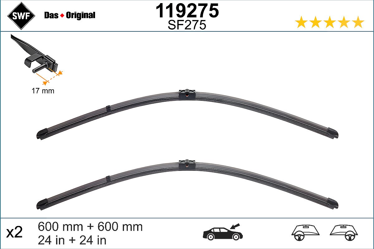 Swf Wischblatt [Hersteller-Nr. 119275] für Mercedes-Benz