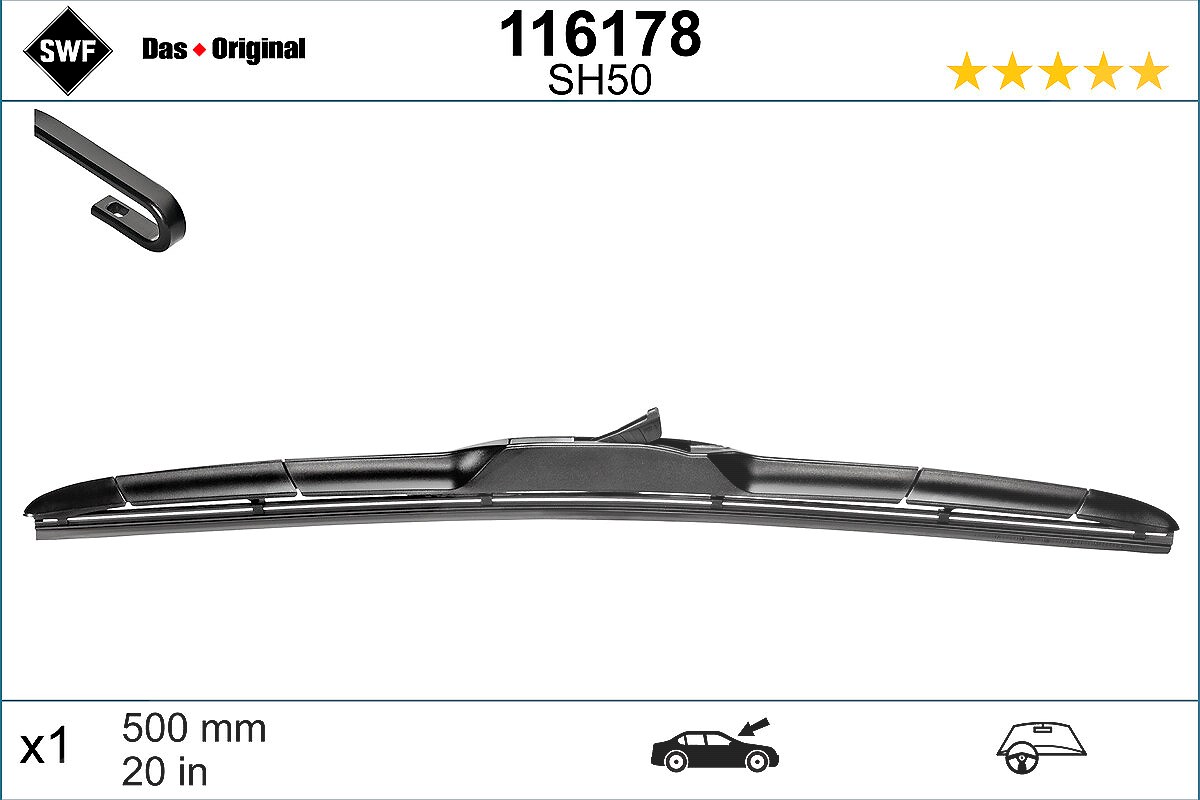 Swf Wischblatt [Hersteller-Nr. 116178] für Honda, Subaru, Land Rover, Suzuki, Toyota, Kia
