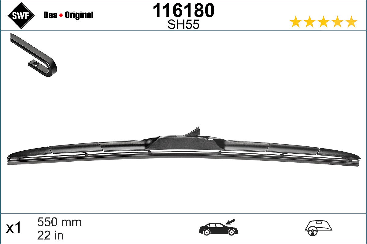 Swf Wischblatt [Hersteller-Nr. 116180] für Mercedes-Benz, Jeep, Toyota, Mazda, Lexus, Subaru