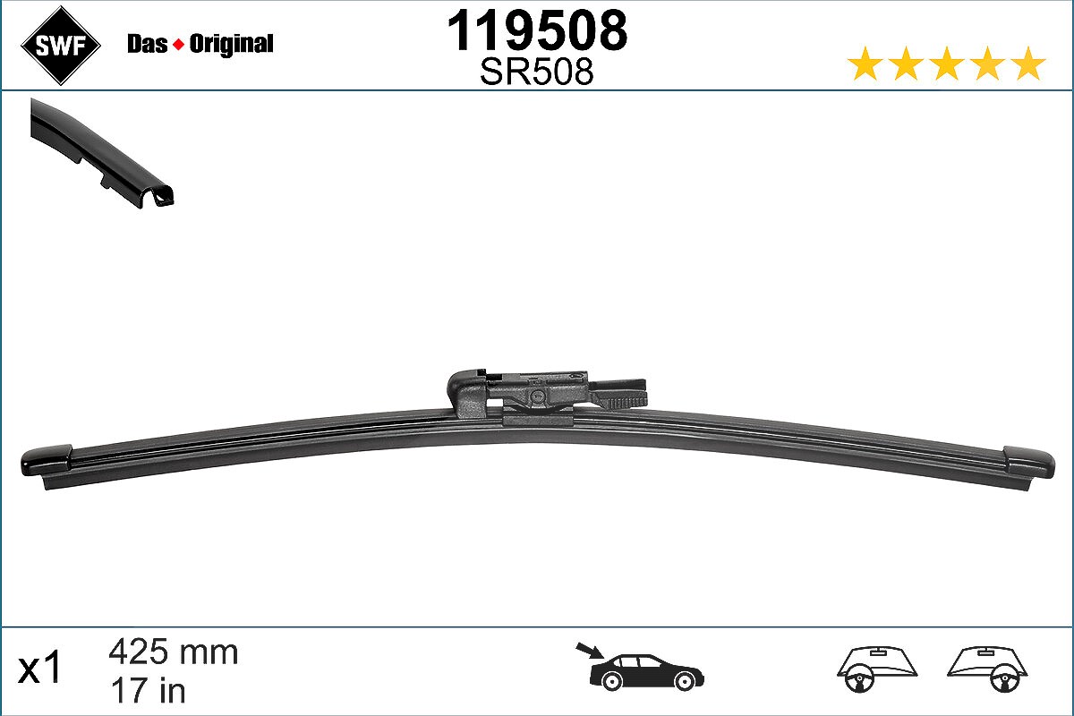 Swf Wischblatt [Hersteller-Nr. 119508] für Mercedes-Benz, Land Rover, VW
