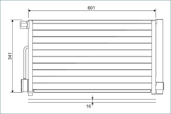Valeo Kondensator 570x353x17 mit Trockner [Hersteller-Nr. 818193] für Opel, Citroën, Peugeot, Vauxhall, Fiat, Alfa Romeo