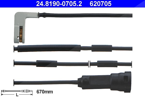 Ate Verschleisswarnkontakt Vorderachse [Hersteller-Nr. 24.8190-0705.2] für Vauxhall, Opel