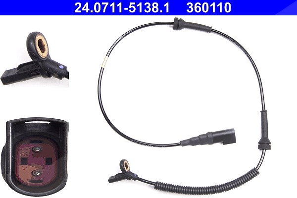 Ate Sensor, Raddrehzahl [Hersteller-Nr. 24.0711-5138.1] für Ford