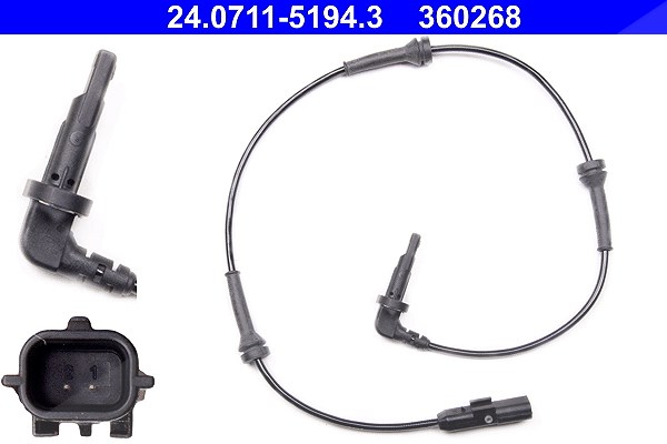 Ate Sensor, Raddrehzahl [Hersteller-Nr. 24.0711-5194.3] für Renault