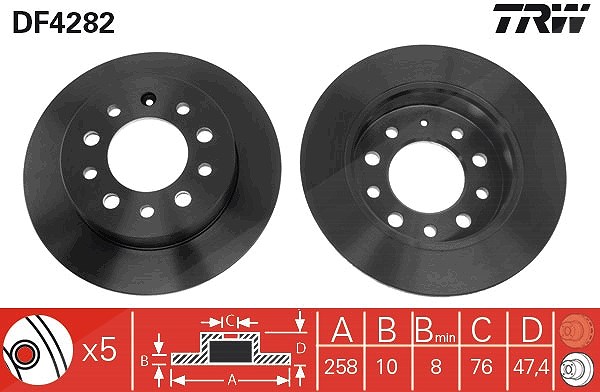 Trw Bremsscheibe [Hersteller-Nr. DF4282] für Hyundai