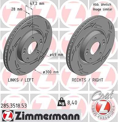 Zimmermann Bremsscheibe [Hersteller-Nr. 285.3518.53] für Kia, Hyundai