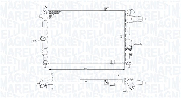 Magneti Marelli Kühler, Motorkühlung [Hersteller-Nr. 350213189800] für Opel, Vauxhall