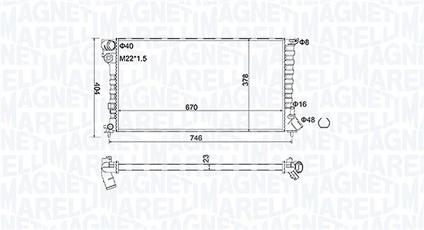 Magneti Marelli Kühler, Motorkühlung [Hersteller-Nr. 350213186600] für Citroën, Peugeot