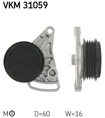 Skf Spannrolle, Keilrippenriemen [Hersteller-Nr. VKM31059] für Skoda, Audi, VW