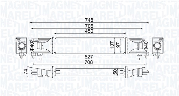 Magneti Marelli Ladeluftkühler [Hersteller-Nr. 351319204130] für Opel, Vauxhall