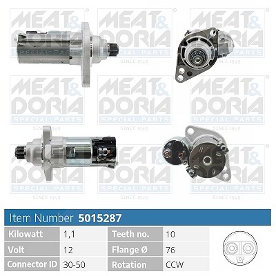 Meat & Doria Starter [Hersteller-Nr. 5015287] für VW, Skoda
