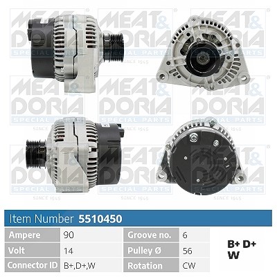 Meat & Doria Generator [Hersteller-Nr. 5510450] für Ssangyong, Mercedes-Benz, Daewoo, Jaguar