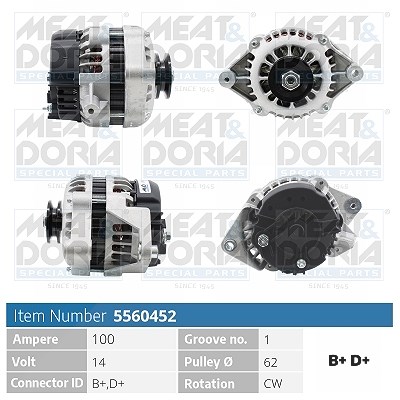 Meat & Doria Generator [Hersteller-Nr. 5560452] für Vauxhall, Opel