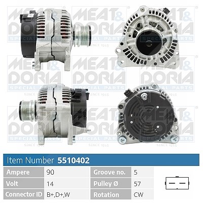Meat & Doria Generator [Hersteller-Nr. 5510402] für VW, Seat, Skoda