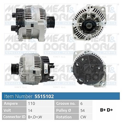 Meat & Doria Generator [Hersteller-Nr. 5515102] für Fiat, Citroën, Peugeot