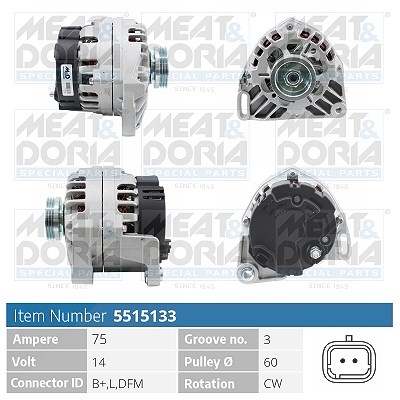Meat & Doria Generator [Hersteller-Nr. 5515133] für Renault, Dacia, Nissan