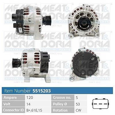 Meat & Doria Generator [Hersteller-Nr. 5515203] für Land Rover, Rover, BMW, Mg