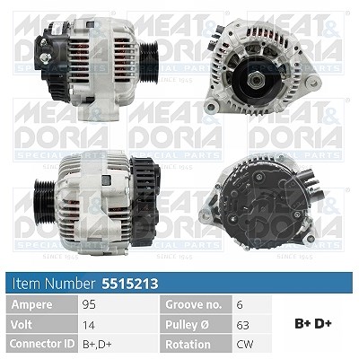 Meat & Doria Generator [Hersteller-Nr. 5515213] für Fiat, Peugeot, Lancia, Citroën, Hyundai