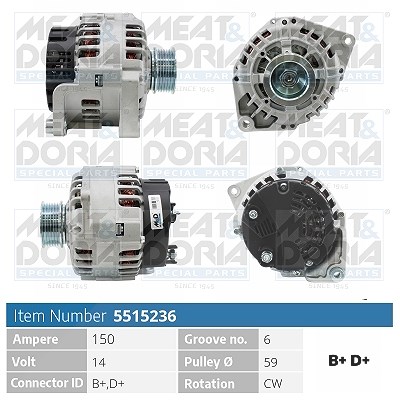 Meat & Doria Generator [Hersteller-Nr. 5515236] für Citroën, Fiat, Peugeot