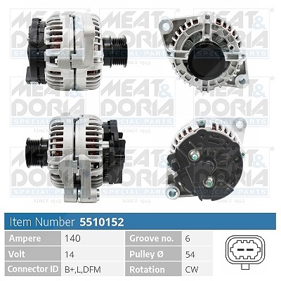Meat & Doria Generator [Hersteller-Nr. 5510152] für Vauxhall, Saab, Opel