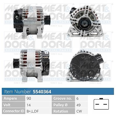 Meat & Doria Generator [Hersteller-Nr. 5540364] für Citroën, Peugeot