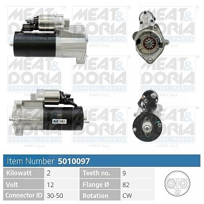 Meat & Doria Starter [Hersteller-Nr. 5010097] für Seat, Skoda, Audi