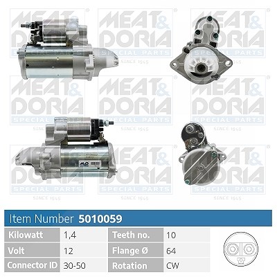 Meat & Doria Starter [Hersteller-Nr. 5010059] für Fiat, Ford, Alfa Romeo, Lancia