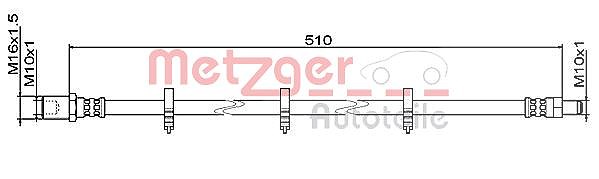 Metzger Autoteile Bremsschlauch [Hersteller-Nr. 4111486] für Iveco