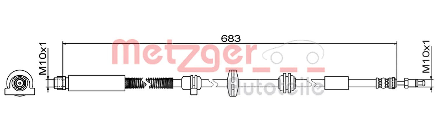 Metzger Autoteile Bremsschlauch [Hersteller-Nr. 4110949] für BMW