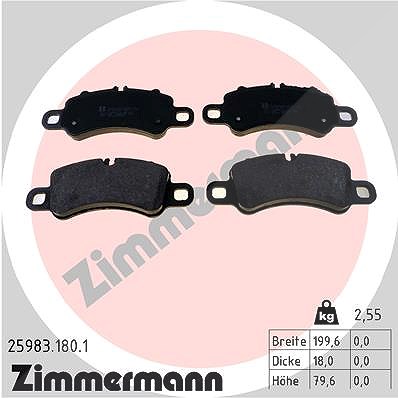 Zimmermann Bremsbelagsatz, Scheibenbremse [Hersteller-Nr. 25983.180.1] für Porsche
