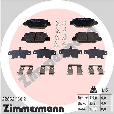 Zimmermann Bremsbelagsatz, Scheibenbremse [Hersteller-Nr. 22852.160.2] für Honda