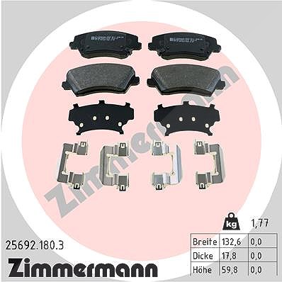 Zimmermann Bremsbelagsatz, Scheibenbremse [Hersteller-Nr. 25692.180.3] für Hyundai, Kia
