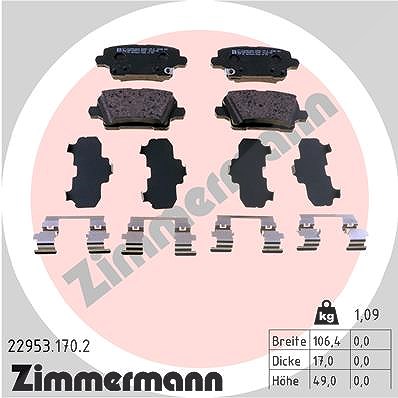 Zimmermann Bremsbeläge hinten (Satz) [Hersteller-Nr. 22953.170.2] für Opel, Vauxhall