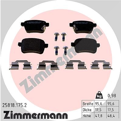 Zimmermann Bremsbelagsatz, Scheibenbremse [Hersteller-Nr. 25818.175.2] für Fiat