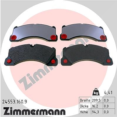 Zimmermann Bremsbelagsatz, Scheibenbremse [Hersteller-Nr. 24553.160.9] für VW, Porsche, Audi
