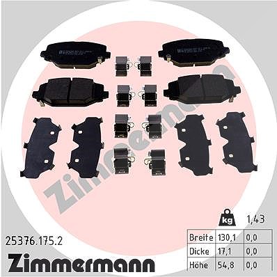 Zimmermann Bremsbelagsatz, Scheibenbremse [Hersteller-Nr. 25376.175.2] für Dodge, Fiat, VW, Lancia, Chrysler
