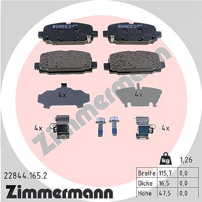 Zimmermann Bremsbelagsatz, Scheibenbremse [Hersteller-Nr. 22844.165.2] für Jeep