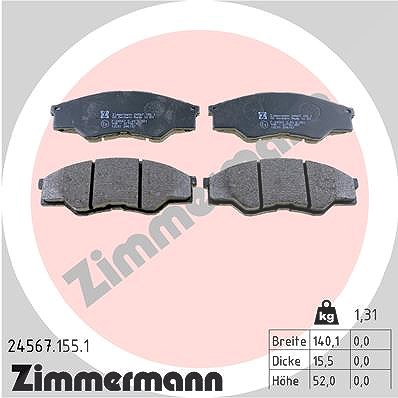 Zimmermann Bremsbelagsatz, Scheibenbremse [Hersteller-Nr. 24567.155.1] für Toyota