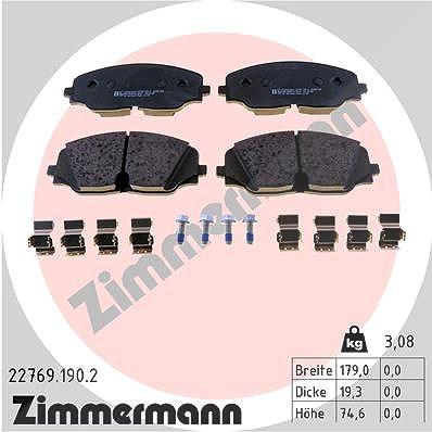 Zimmermann Bremsbelagsatz, Scheibenbremse [Hersteller-Nr. 22769.190.2] für VW