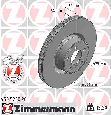 Zimmermann 1x Bremsscheibe [Hersteller-Nr. 450.5230.20] für Land Rover