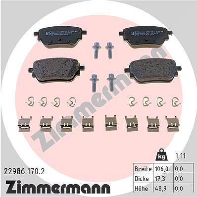 Zimmermann Bremsbelagsatz, Scheibenbremse [Hersteller-Nr. 22986.170.2] für Mercedes-Benz