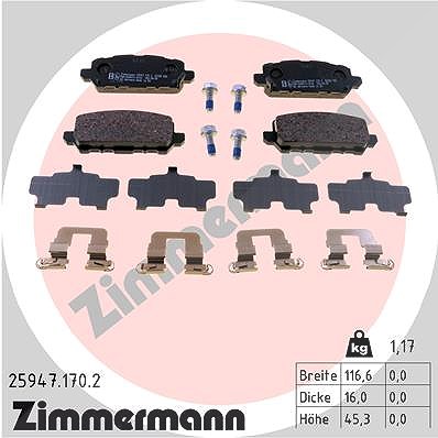 Zimmermann Bremsbelagsatz, Scheibenbremse [Hersteller-Nr. 25947.170.2] für Honda