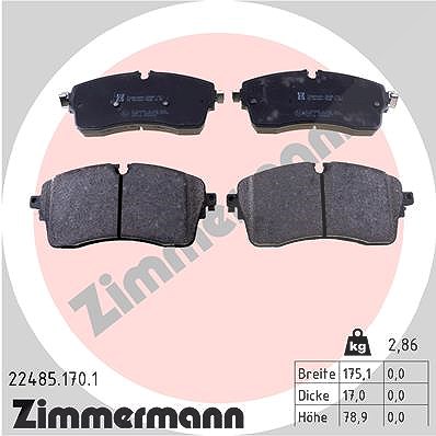 Zimmermann Bremsbelagsatz, Scheibenbremse [Hersteller-Nr. 22485.170.1] für Land Rover, Jaguar