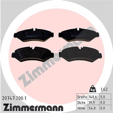 Zimmermann Bremsbelagsatz, Scheibenbremse [Hersteller-Nr. 20747.200.1] für Mercedes-Benz