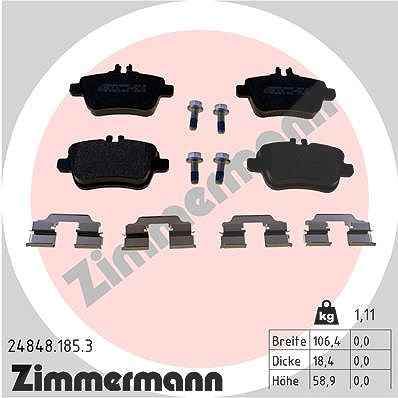 Zimmermann Bremsbelagsatz, Scheibenbremse [Hersteller-Nr. 24848.185.3] für Mercedes-Benz, Infiniti
