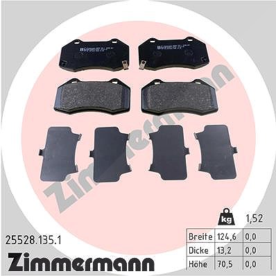 Zimmermann Bremsbelagsatz, Scheibenbremse [Hersteller-Nr. 25528.135.1] für Abarth, Mazda, Fiat