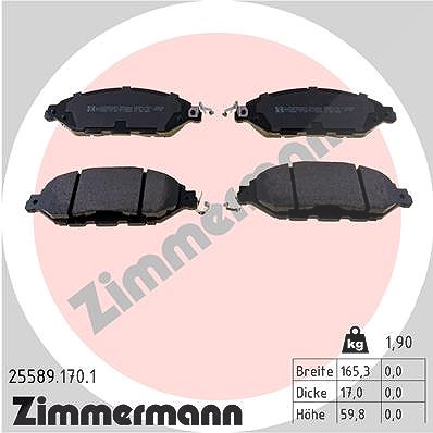 Zimmermann Bremsbelagsatz, Scheibenbremse [Hersteller-Nr. 25589.170.1] für Infiniti, Nissan