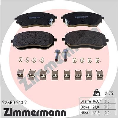 Zimmermann Bremsbelagsatz, Scheibenbremse [Hersteller-Nr. 22660.210.2] für Mercedes-Benz